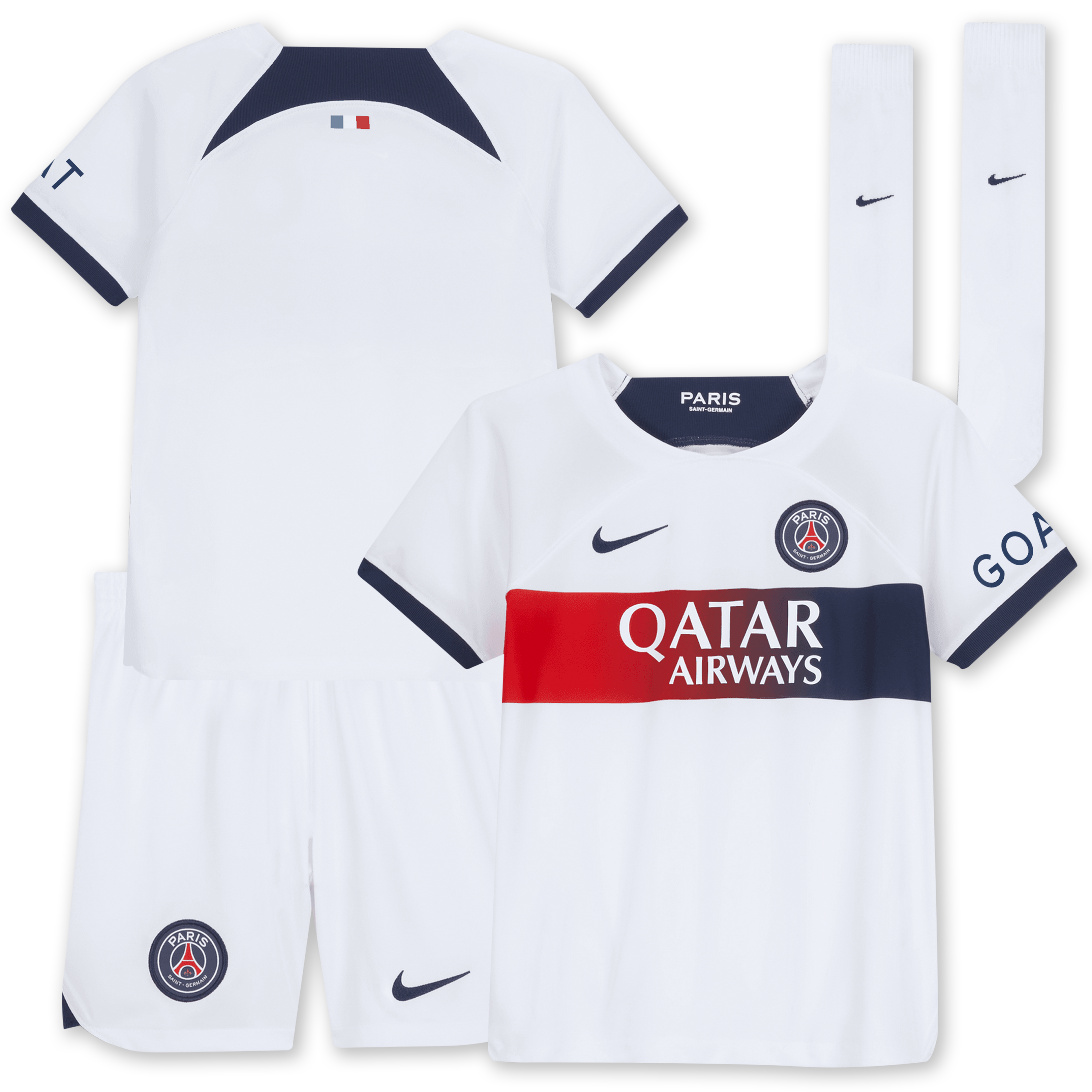 Exklusive paris saint-germain nike auswärtsstadiontrikot 2023-24 – kleine kinder mit personalisieren druck Kollektion – Premium Paris Saint Germain Trikots