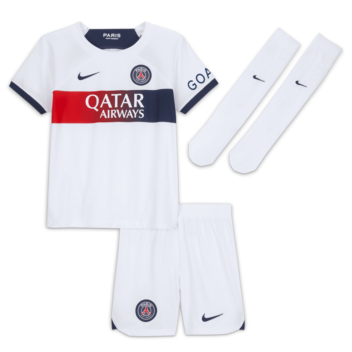 Exklusive paris saint-germain nike auswärtsstadiontrikot 2023-24 – kleine kinder mit personalisieren druck Kollektion – Premium Paris Saint Germain Trikots