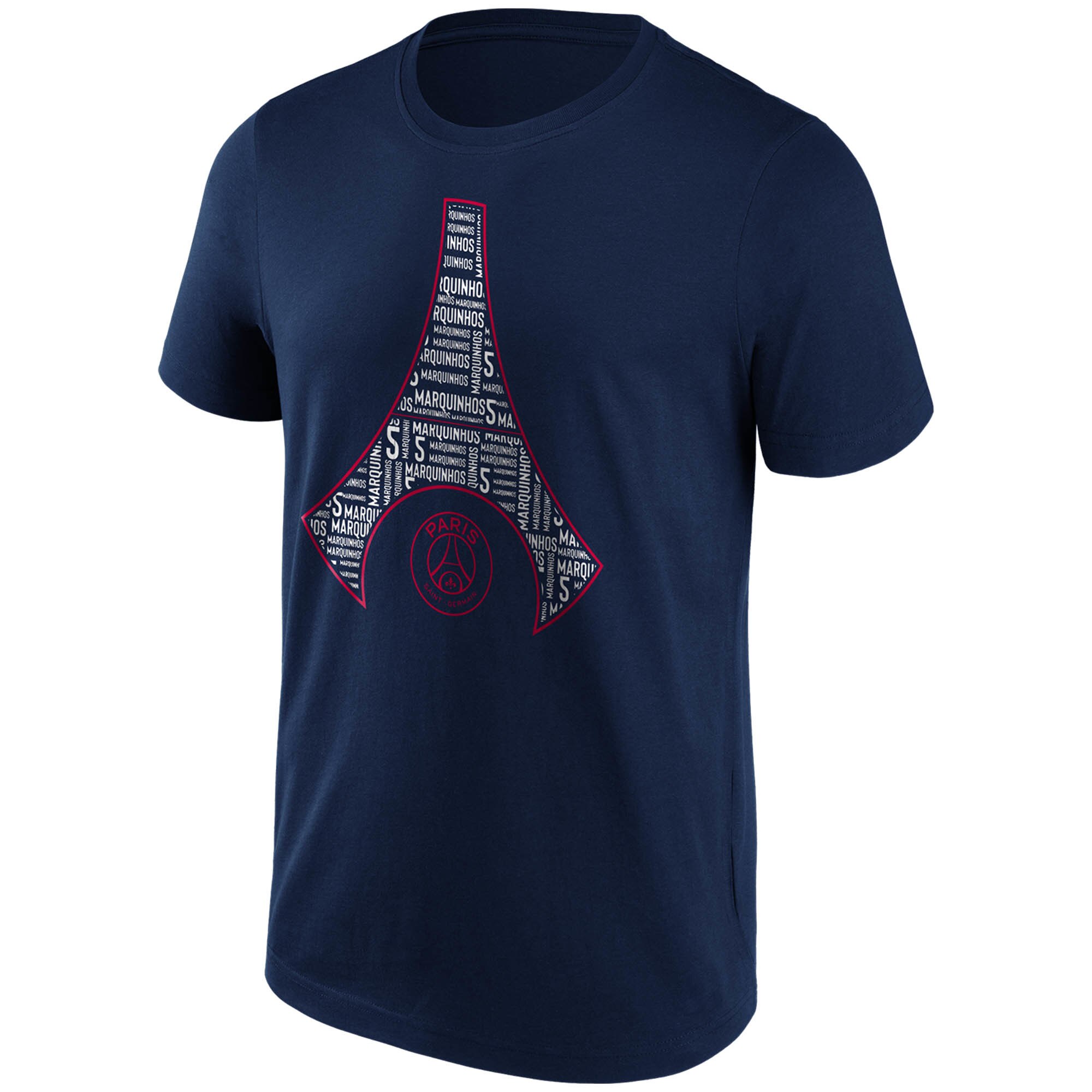 Exklusive paris saint-germain t-shirt „marquinhos mit eiffelturm-grafik – marineblau – kinder Kollektion – Premium Paris Saint Germain Trikots