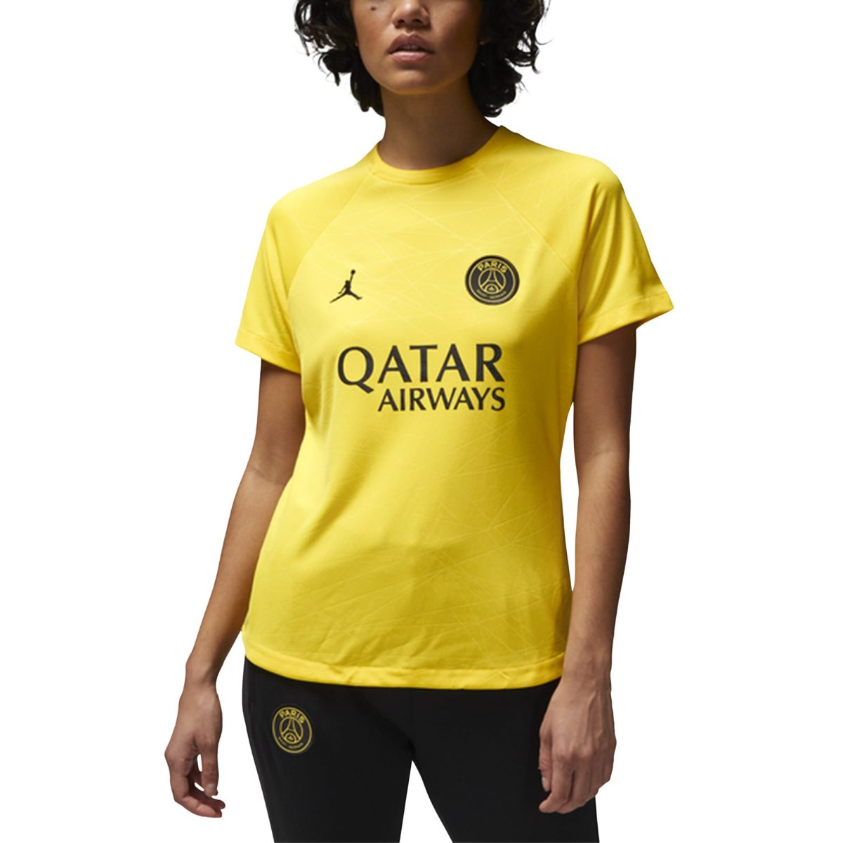 Exklusive paris saint-germain x jordan pre-match-oberteil – gelb – damen Kollektion – Premium Paris Saint Germain Trikots