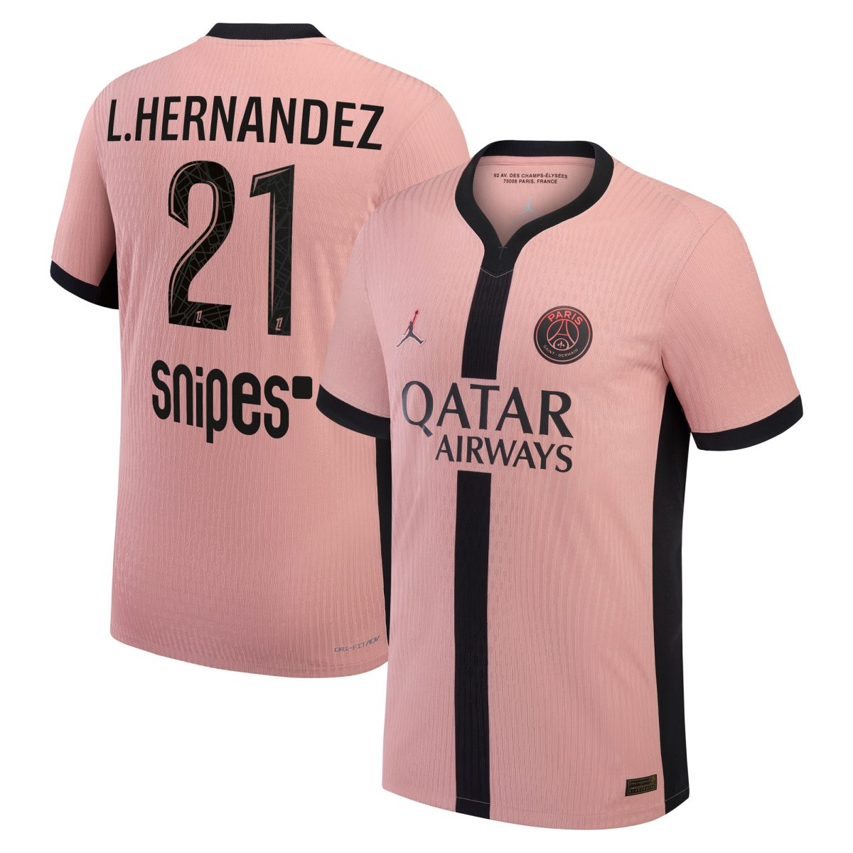 Exklusive psg jordan drittes dri-fit adv spieltrikot 2024-25 mit l.hernandez 21-aufdruck Kollektion – Premium Paris Saint Germain Trikots