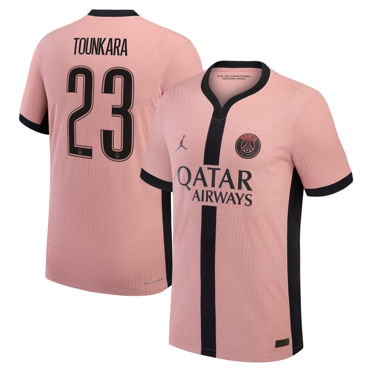 Exklusive psg jordan drittes dri-fit adv spieltrikot 2024-25 mit tounkara 23-aufdruck Kollektion – Premium Paris Saint Germain Trikots