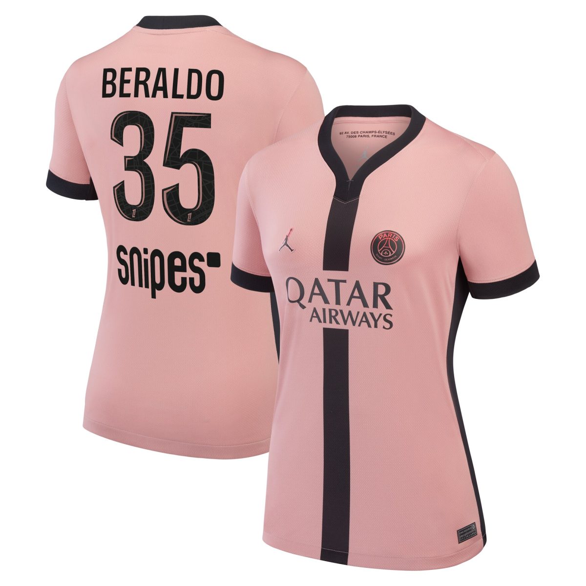 Exklusive psg jordan drittes stadiontrikot 2024-25 – damen mit beraldo 35-aufdruck Kollektion – Premium Paris Saint Germain Trikots