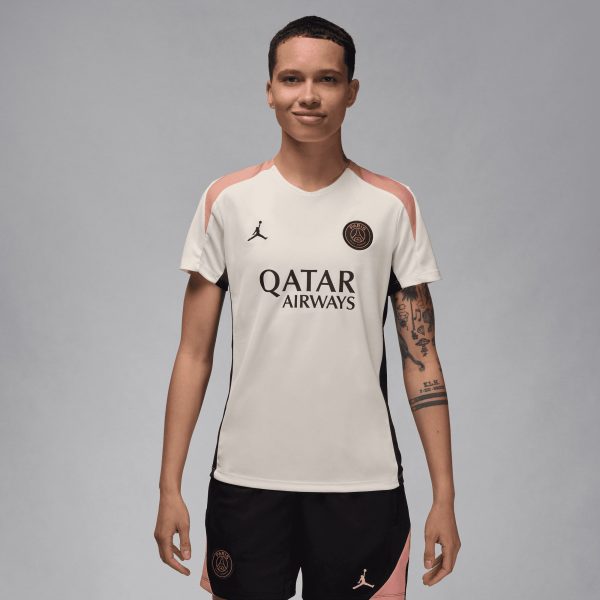 Exklusive psg jordan strike trainingsoberteil – elfenbein – damen Kollektion – Premium Paris Saint Germain Trikots