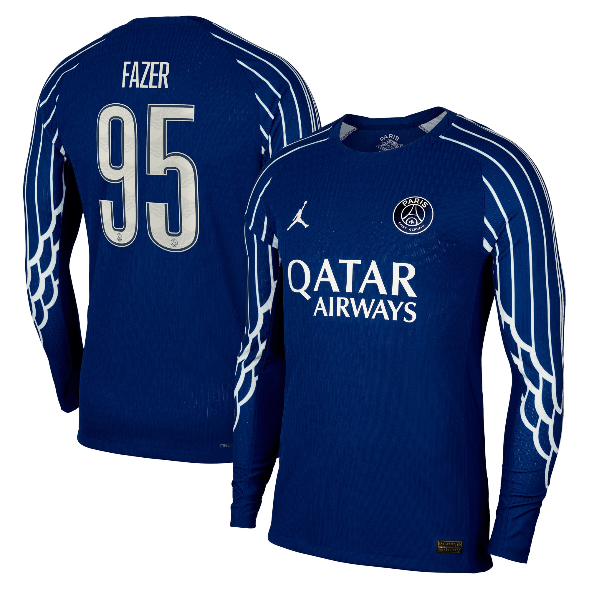 Exklusive psg jordan viertes dri-fit adv match-shirt 2024-25 – langarm – kinder mit fazer 95-aufdruck Kollektion – Premium Paris Saint Germain Trikots