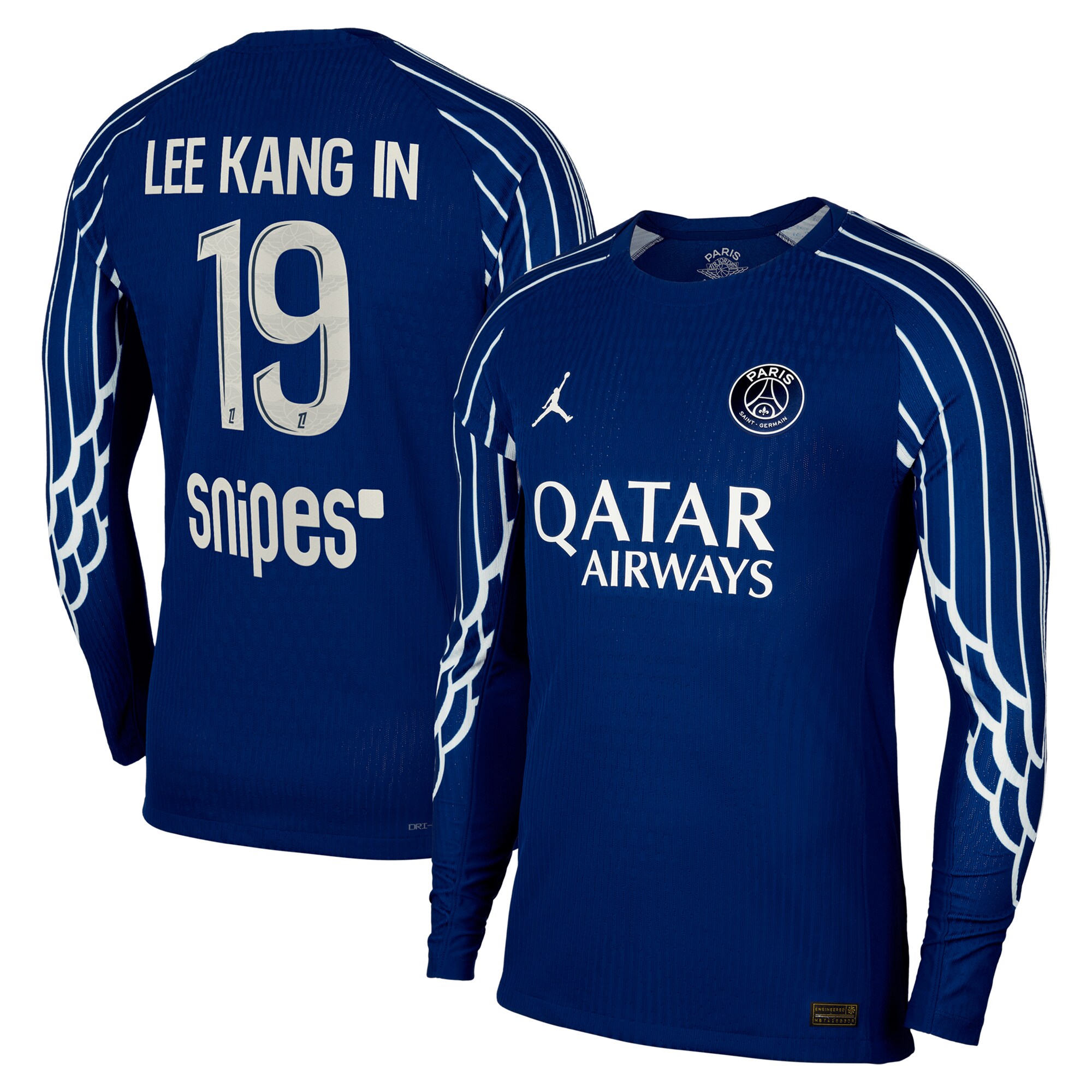 Exklusive psg jordan viertes dri-fit adv match-shirt 2024-25 – langarm – kinder mit lee kang in 19-aufdruck Kollektion – Premium Paris Saint Germain Trikots