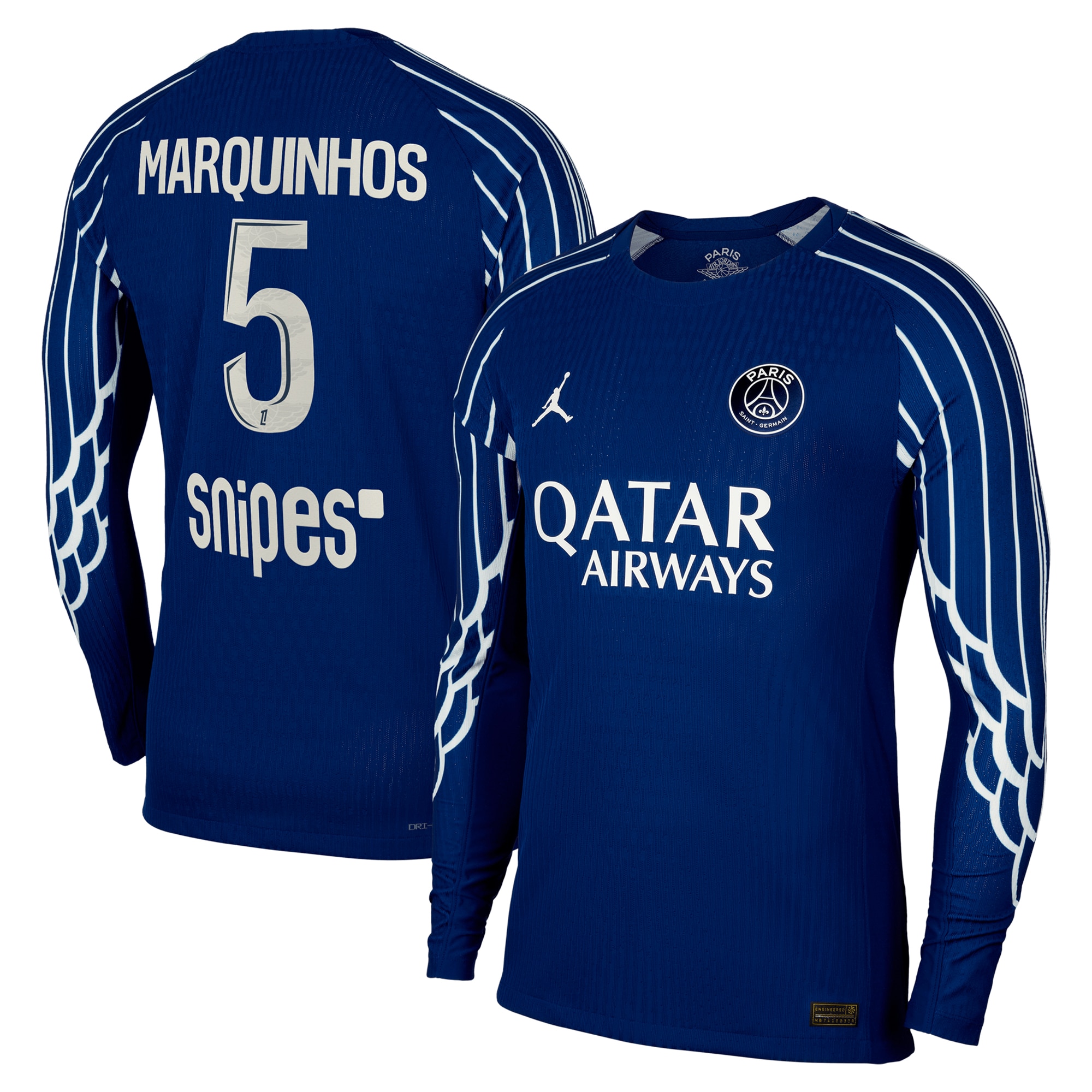 Exklusive psg jordan viertes dri-fit adv match-shirt 2024-25 – langarm – kinder mit marquinhos 5-aufdruck Kollektion – Premium Paris Saint Germain Trikots