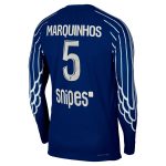 Exklusive psg jordan viertes dri-fit adv match-shirt 2024-25 – langarm – kinder mit marquinhos 5-aufdruck Kollektion – Premium Paris Saint Germain Trikots