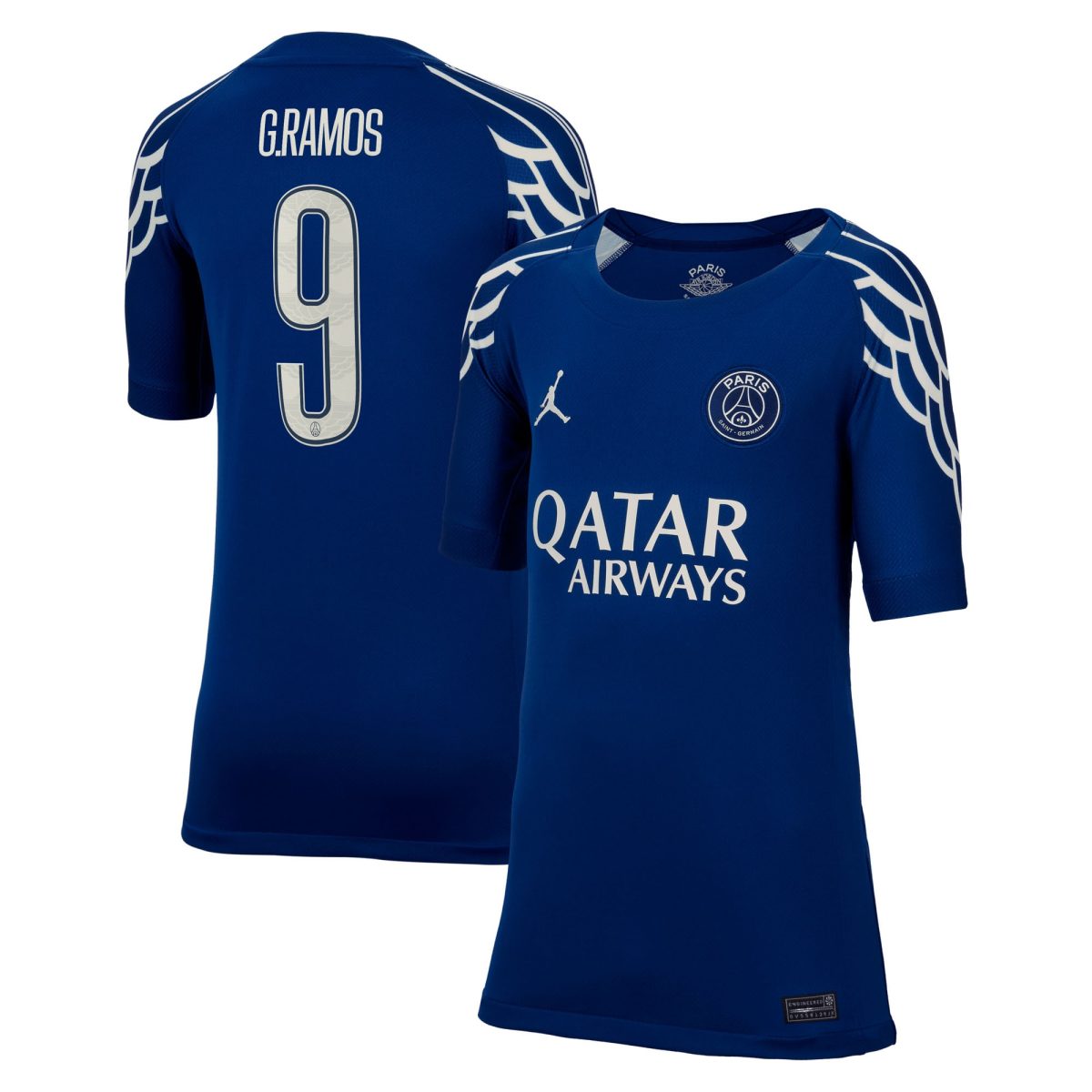 Exklusive psg jordan viertes stadiontrikot 2024-25 – kinder mit cup-aufdruck g.ramos 9 Kollektion – Premium Paris Saint Germain Trikots