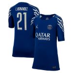 Exklusive psg jordan viertes stadiontrikot 2024-25 – kinder mit cup-aufdruck l.hernandez 21 Kollektion – Premium Paris Saint Germain Trikots