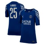 Exklusive psg jordan viertes stadiontrikot 2024-25 – kinder mit cup-aufdruck n.mendes 25 Kollektion – Premium Paris Saint Germain Trikots