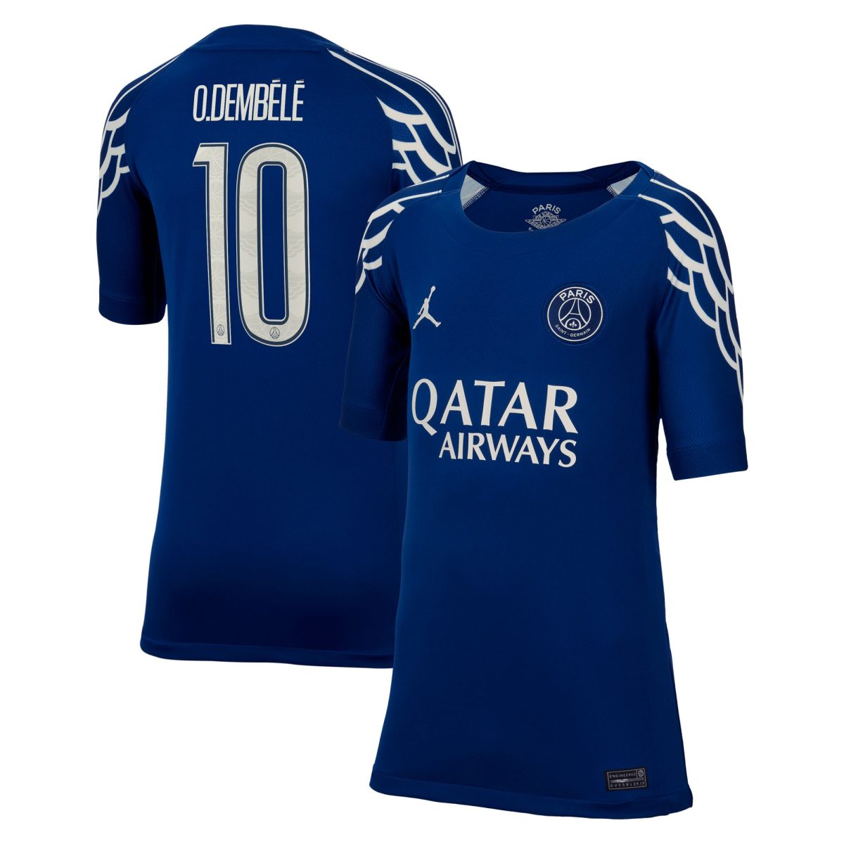 Exklusive psg jordan viertes stadiontrikot 2024-25 – kinder mit cup-aufdruck o.dembele 10 Kollektion – Premium Paris Saint Germain Trikots