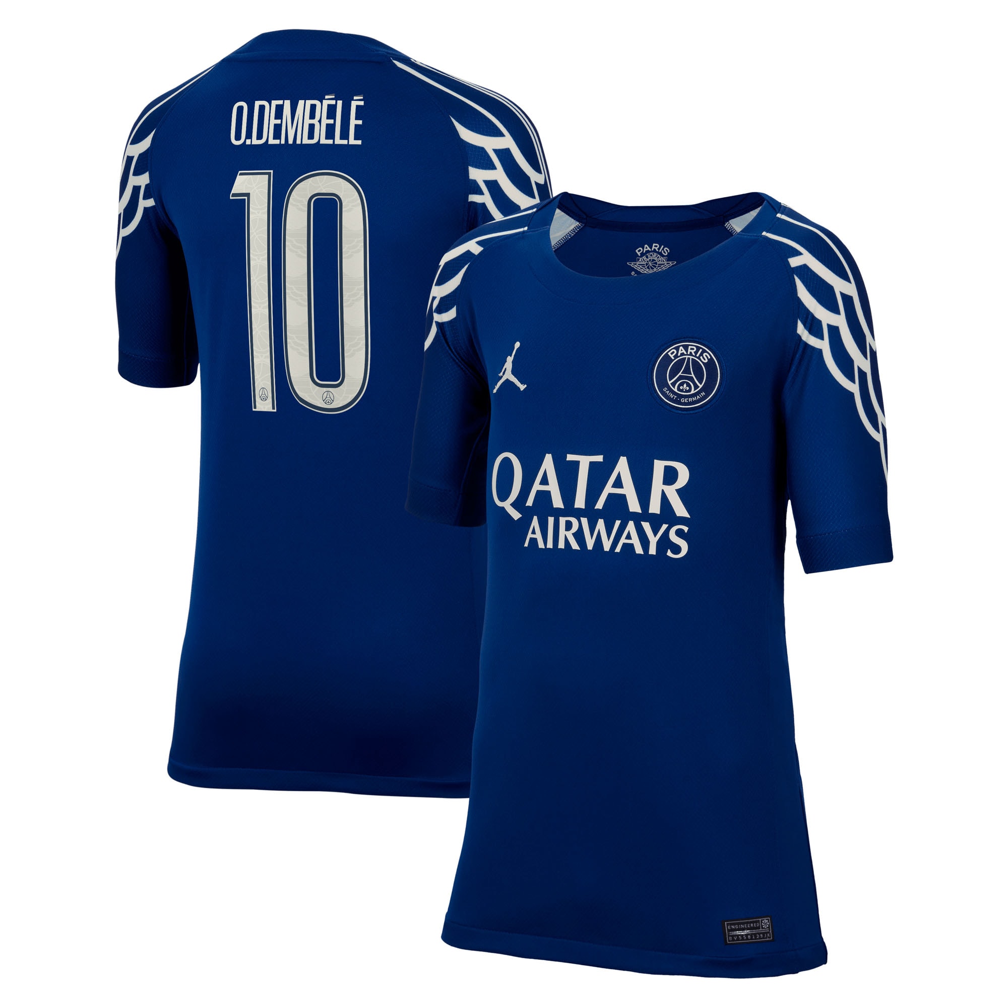 Exklusive psg jordan viertes stadiontrikot 2024-25 – kinder mit cup-aufdruck o.dembele 10 Kollektion – Premium Paris Saint Germain Trikots