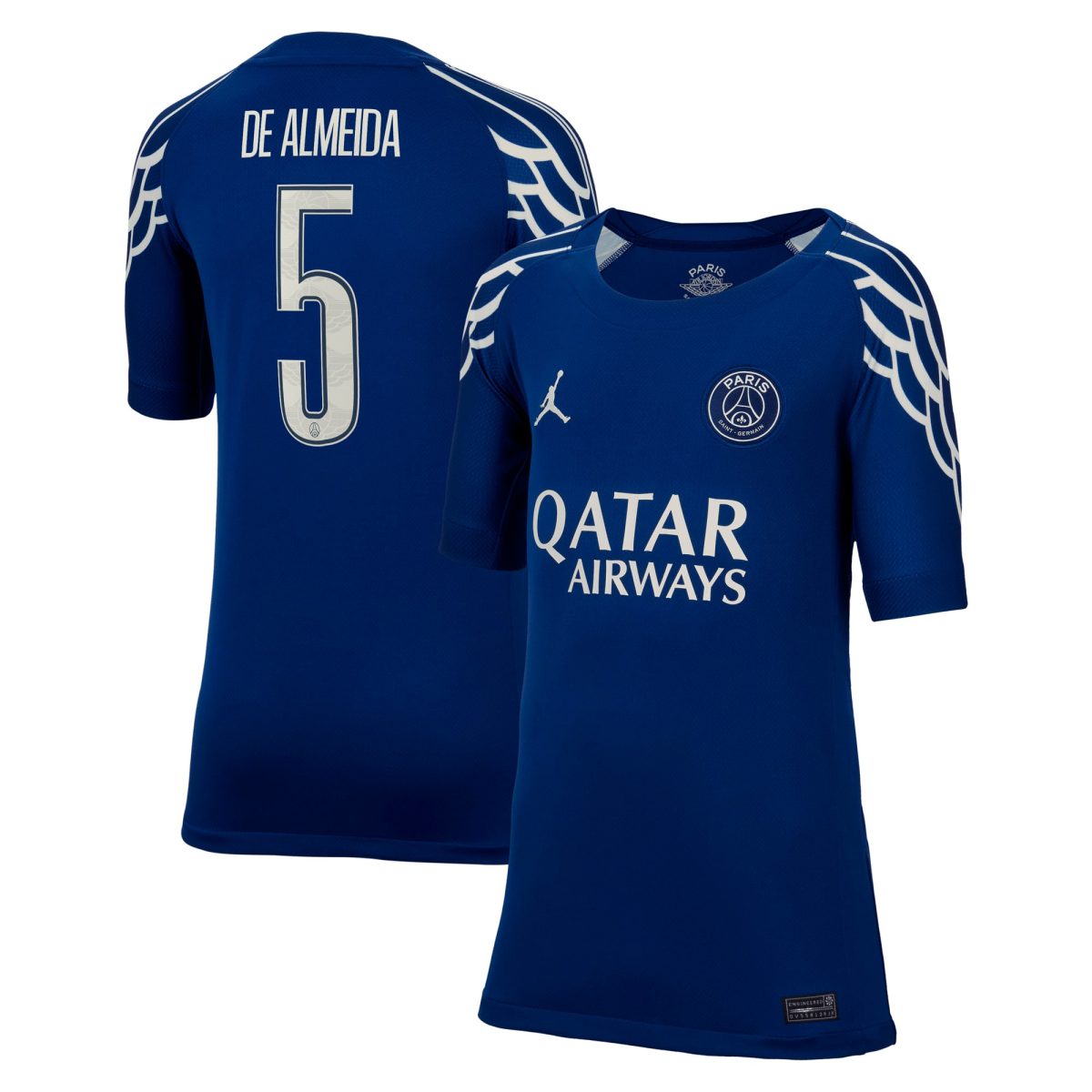 Exklusive psg jordan viertes stadiontrikot 2024-25 – kinder mit de almeida 5-aufdruck Kollektion – Premium Paris Saint Germain Trikots