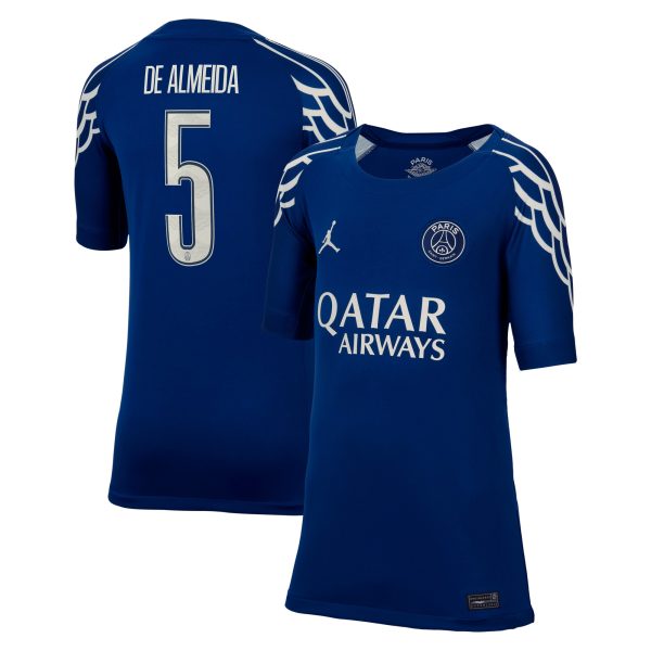 Exklusive psg jordan viertes stadiontrikot 2024-25 – kinder mit de almeida 5-aufdruck Kollektion – Premium Paris Saint Germain Trikots