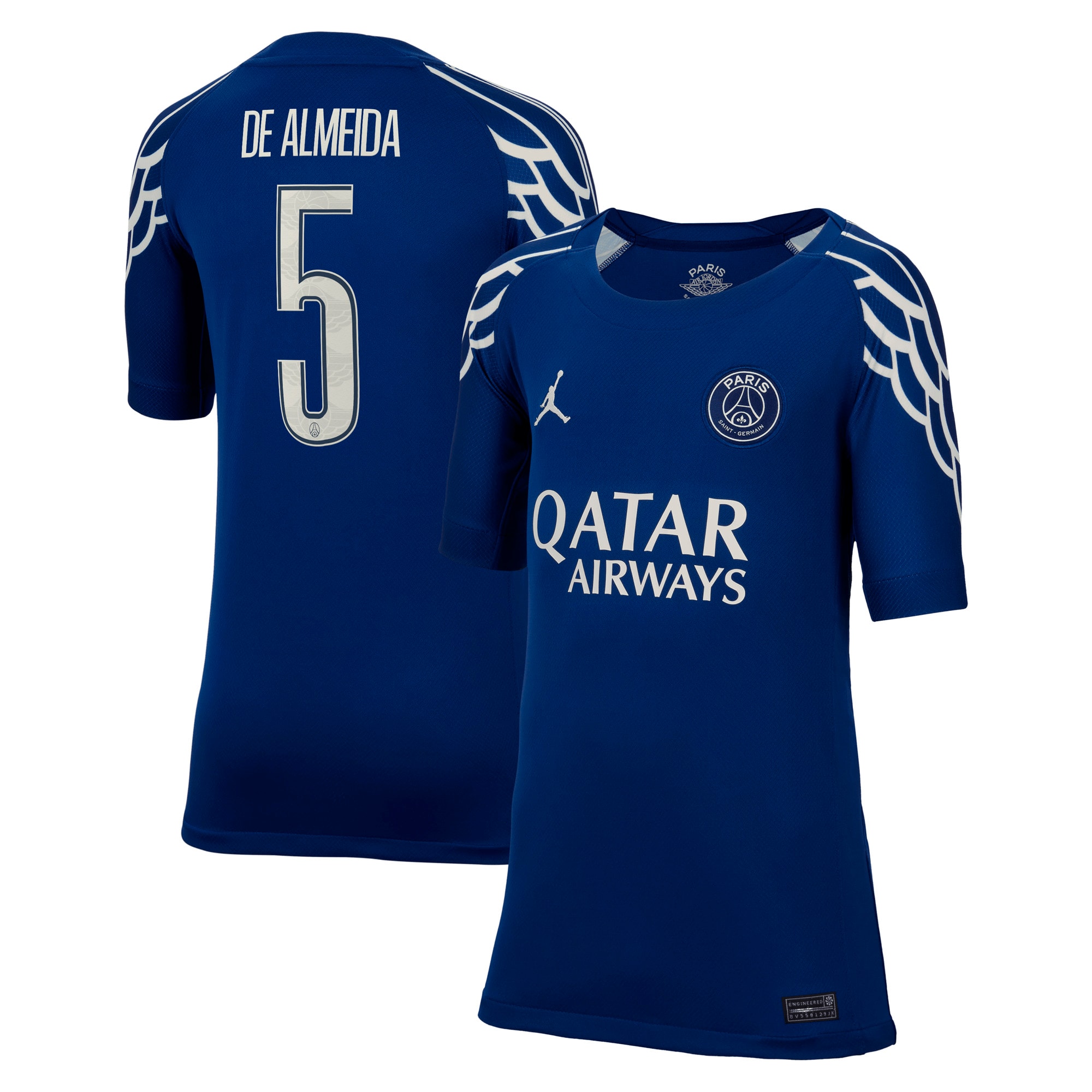 Exklusive psg jordan viertes stadiontrikot 2024-25 – kinder mit de almeida 5-aufdruck Kollektion – Premium Paris Saint Germain Trikots
