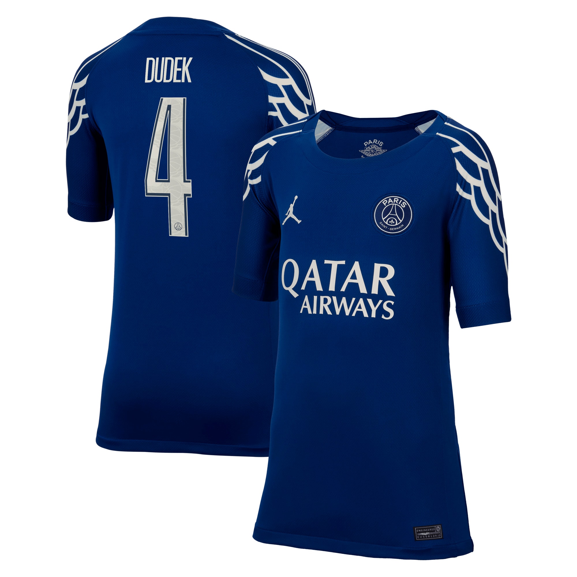 Exklusive psg jordan viertes stadiontrikot 2024-25 – kinder mit dudek 4-aufdruck Kollektion – Premium Paris Saint Germain Trikots