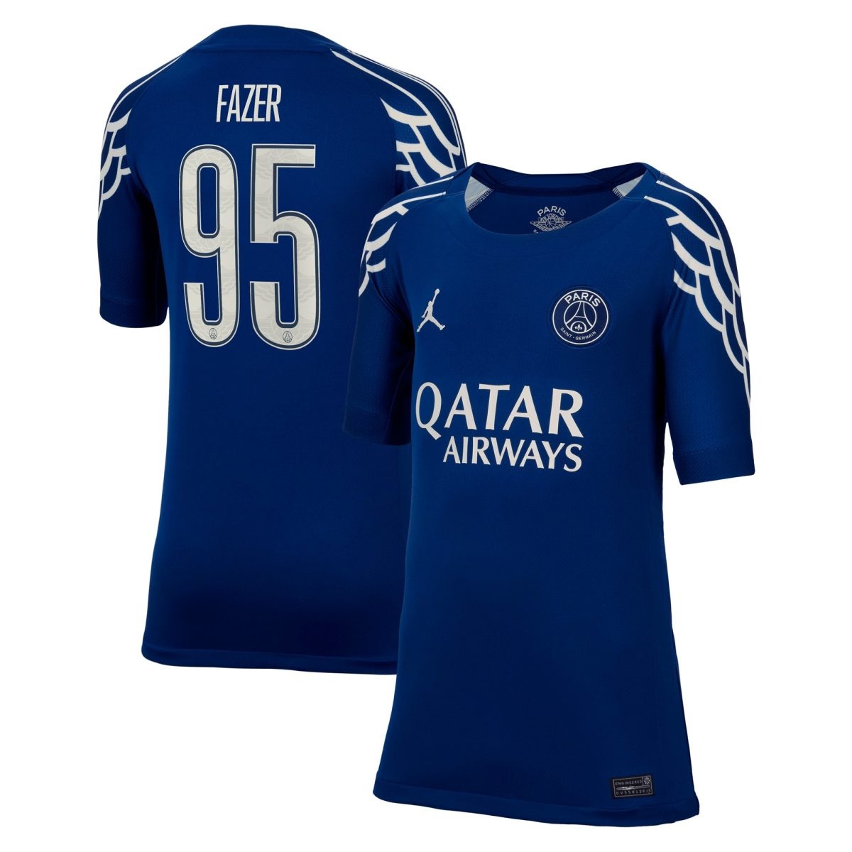 Exklusive psg jordan viertes stadiontrikot 2024-25 – kinder mit fazer 95-aufdruck Kollektion – Premium Paris Saint Germain Trikots
