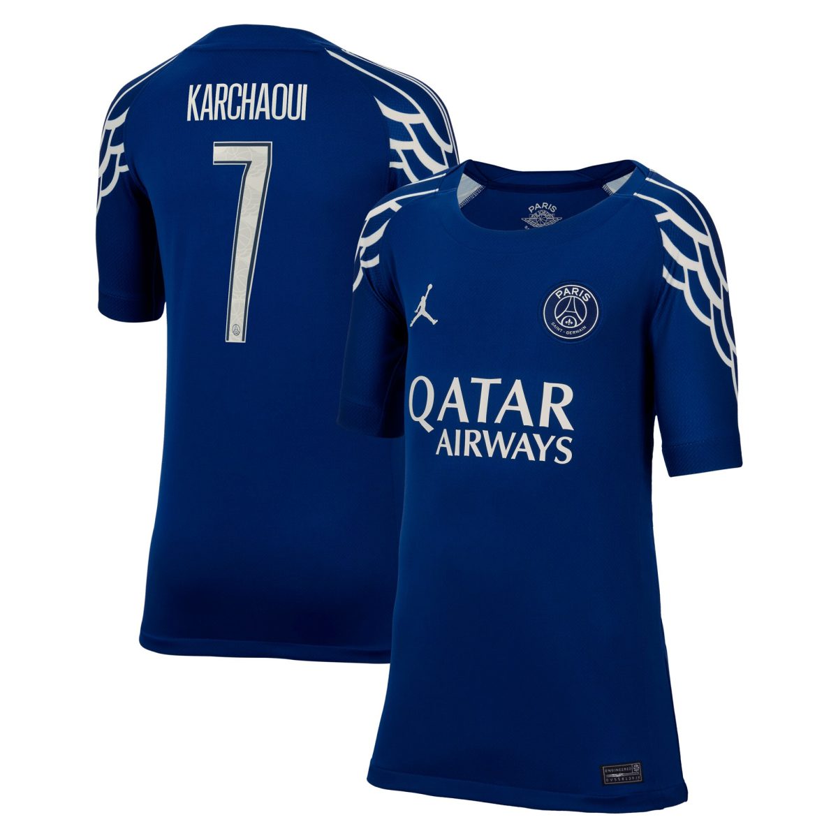 Exklusive psg jordan viertes stadiontrikot 2024-25 – kinder mit karchaoui 7-aufdruck Kollektion – Premium Paris Saint Germain Trikots