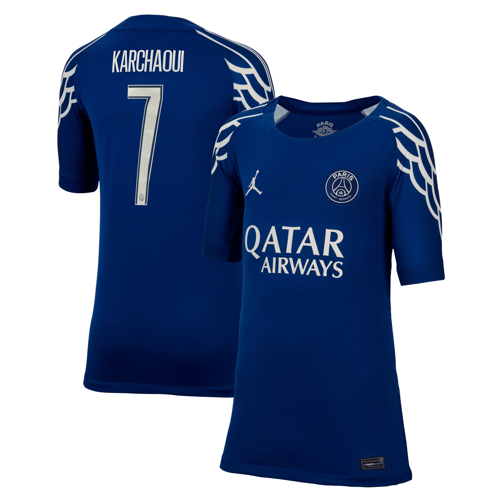 Exklusive psg jordan viertes stadiontrikot 2024-25 – kinder mit karchaoui 7-aufdruck Kollektion – Premium Paris Saint Germain Trikots