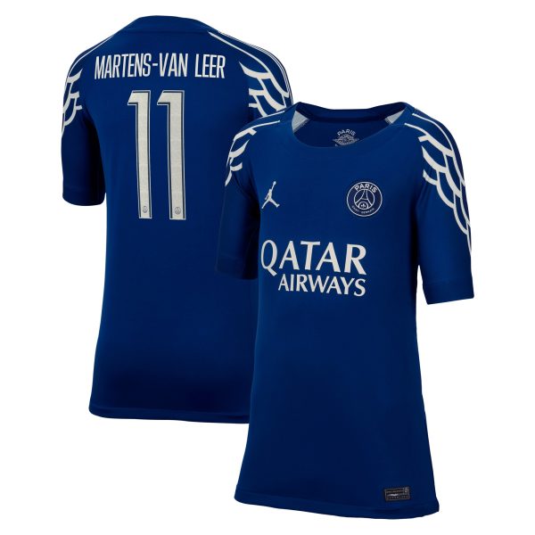 Exklusive psg jordan viertes stadiontrikot 2024-25 – kinder mit martens-van leer 11-aufdruck Kollektion – Premium Paris Saint Germain Trikots