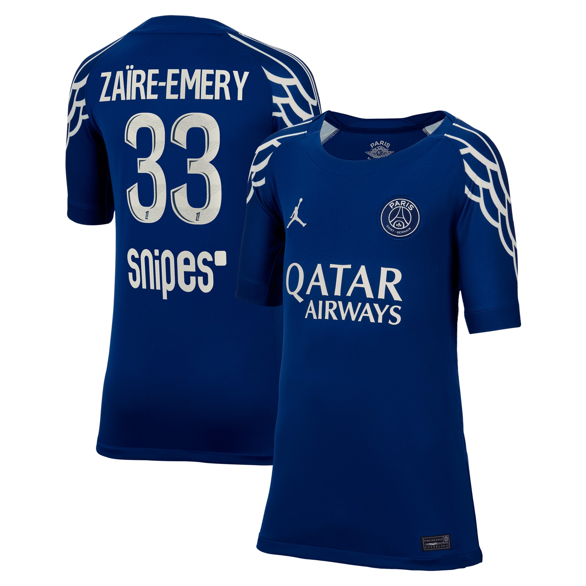 Exklusive psg jordan viertes stadiontrikot 2024-25 – kinder mit zaire-emery 33-aufdruck Kollektion – Premium Paris Saint Germain Trikots