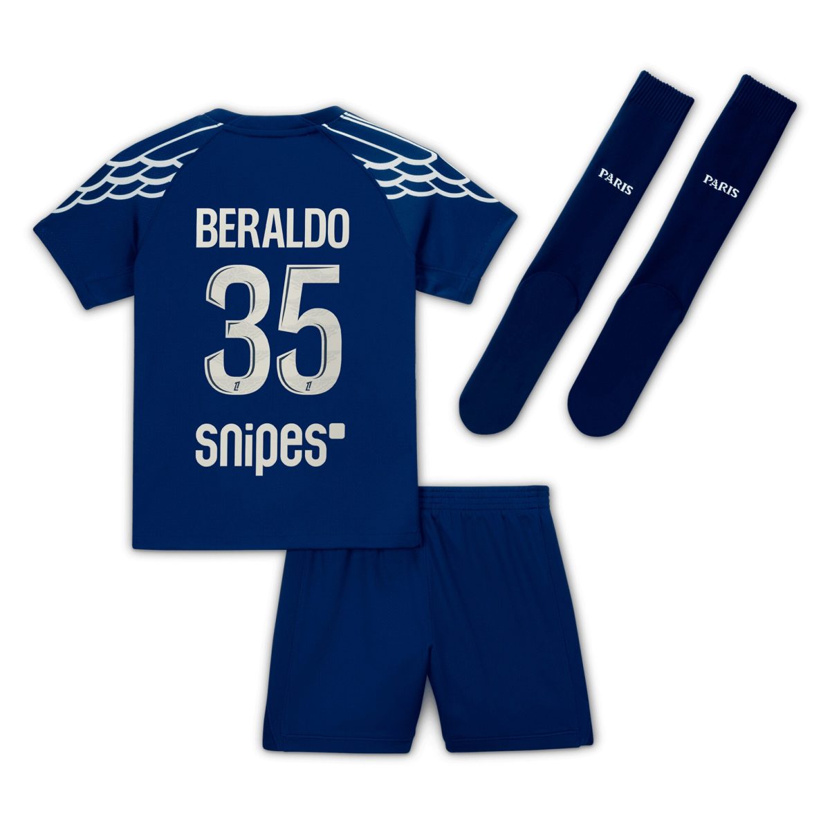 Exklusive psg jordan viertes stadiontrikot 2024-25 – kleine kinder mit beraldo 35-aufdruck Kollektion – Premium Paris Saint Germain Trikots