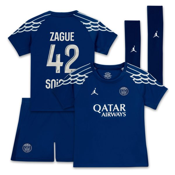 Exklusive psg jordan viertes stadiontrikot 2024-25 – kleine kinder mit zague 42-aufdruck Kollektion – Premium Paris Saint Germain Trikots
