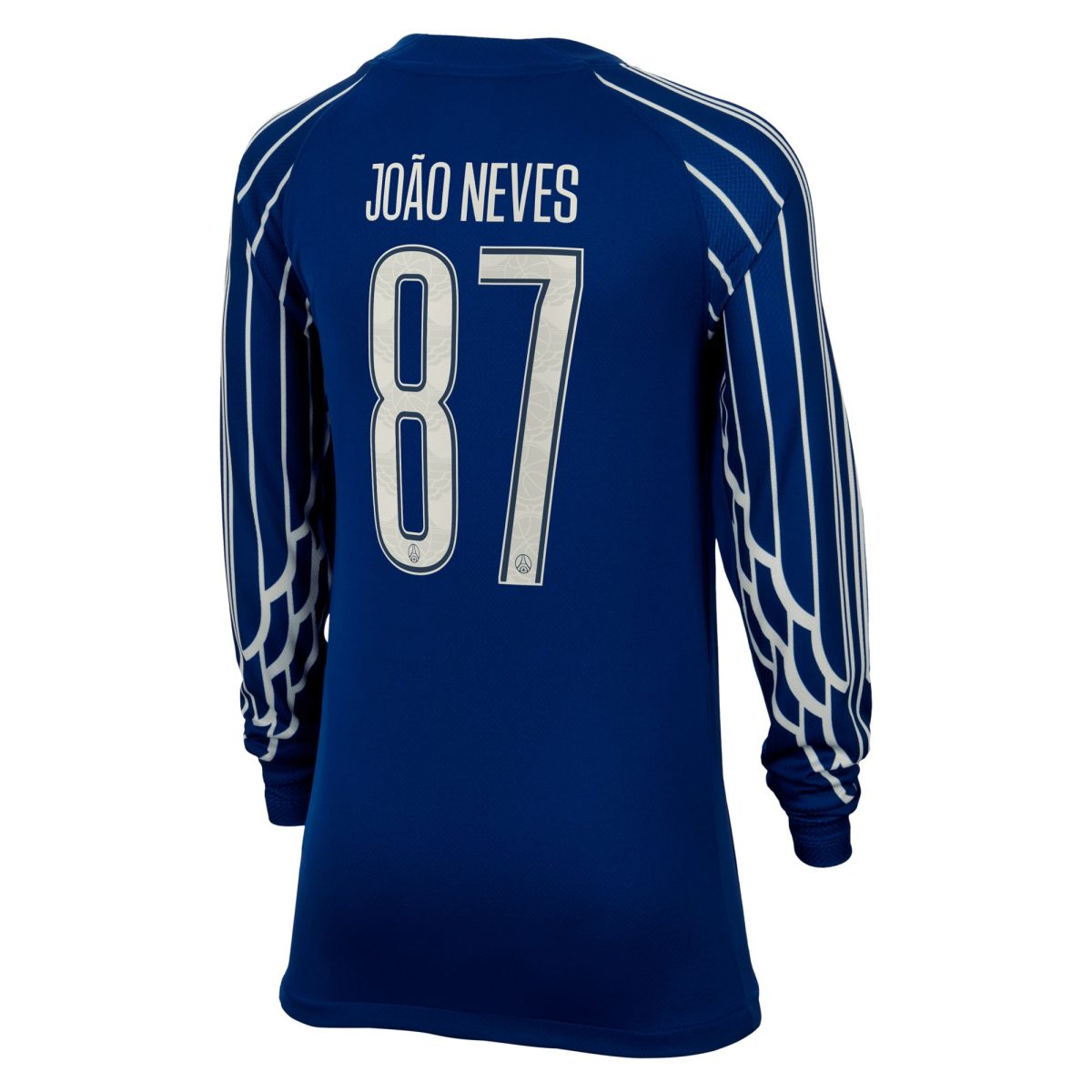 Exklusive psg jordan viertes stadiontrikot 2024-25 – langarm – kinder mit cup-aufdruck joao neves 87 Kollektion – Premium Paris Saint Germain Trikots