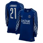 Exklusive psg jordan viertes stadiontrikot 2024-25 – langarm – kinder mit cup-aufdruck l.hernandez 21 Kollektion – Premium Paris Saint Germain Trikots