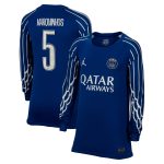 Exklusive psg jordan viertes stadiontrikot 2024-25 – langarm – kinder mit cup-aufdruck marquinhos 5 Kollektion – Premium Paris Saint Germain Trikots