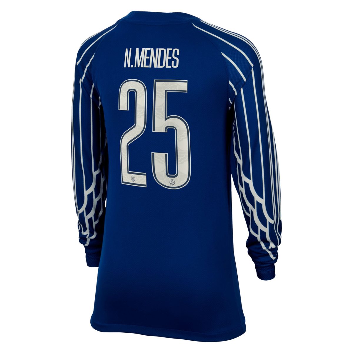 Exklusive psg jordan viertes stadiontrikot 2024-25 – langarm – kinder mit cup-aufdruck n.mendes 25 Kollektion – Premium Paris Saint Germain Trikots