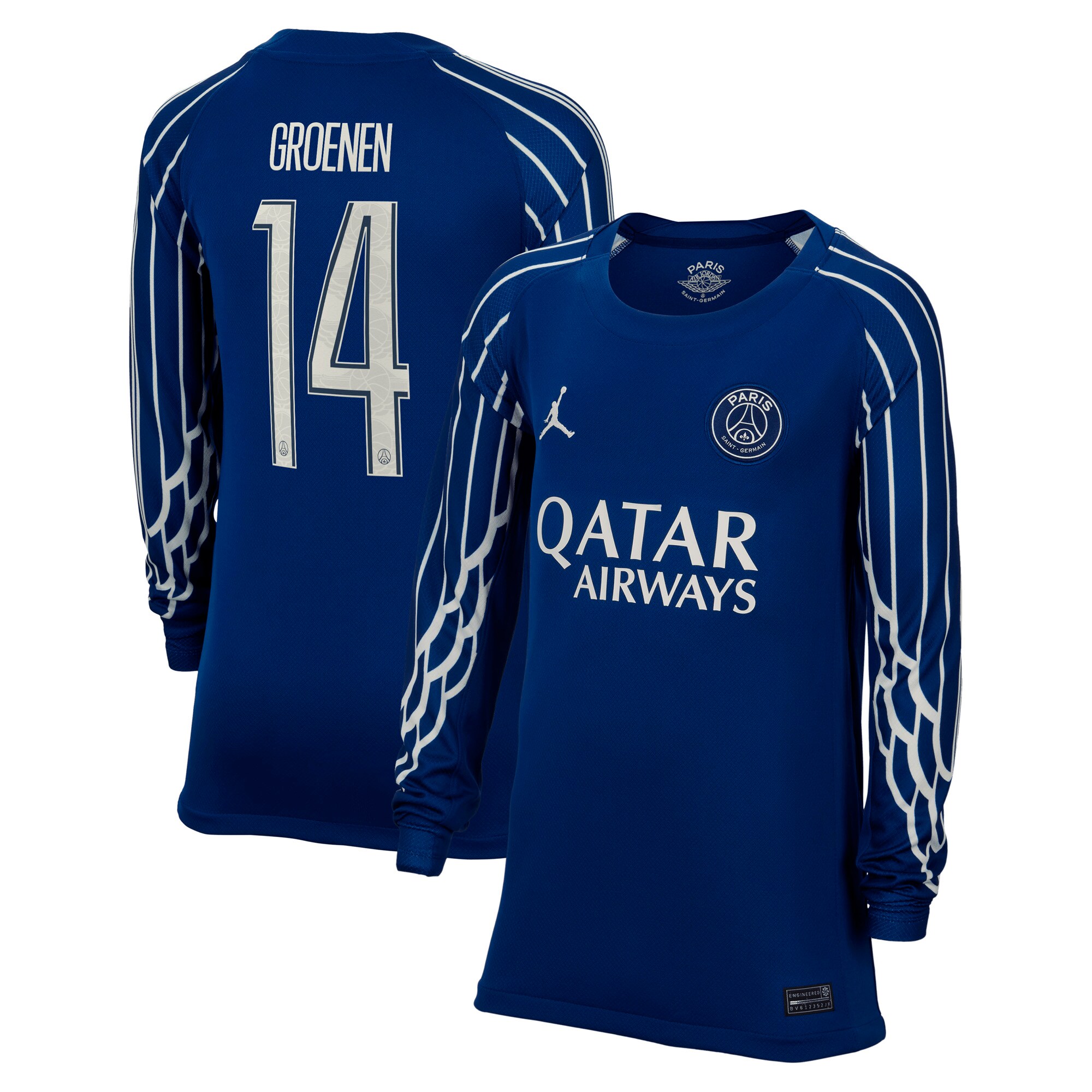 Exklusive psg jordan viertes stadiontrikot 2024-25 – langarm – kinder mit groenen 14-aufdruck Kollektion – Premium Paris Saint Germain Trikots