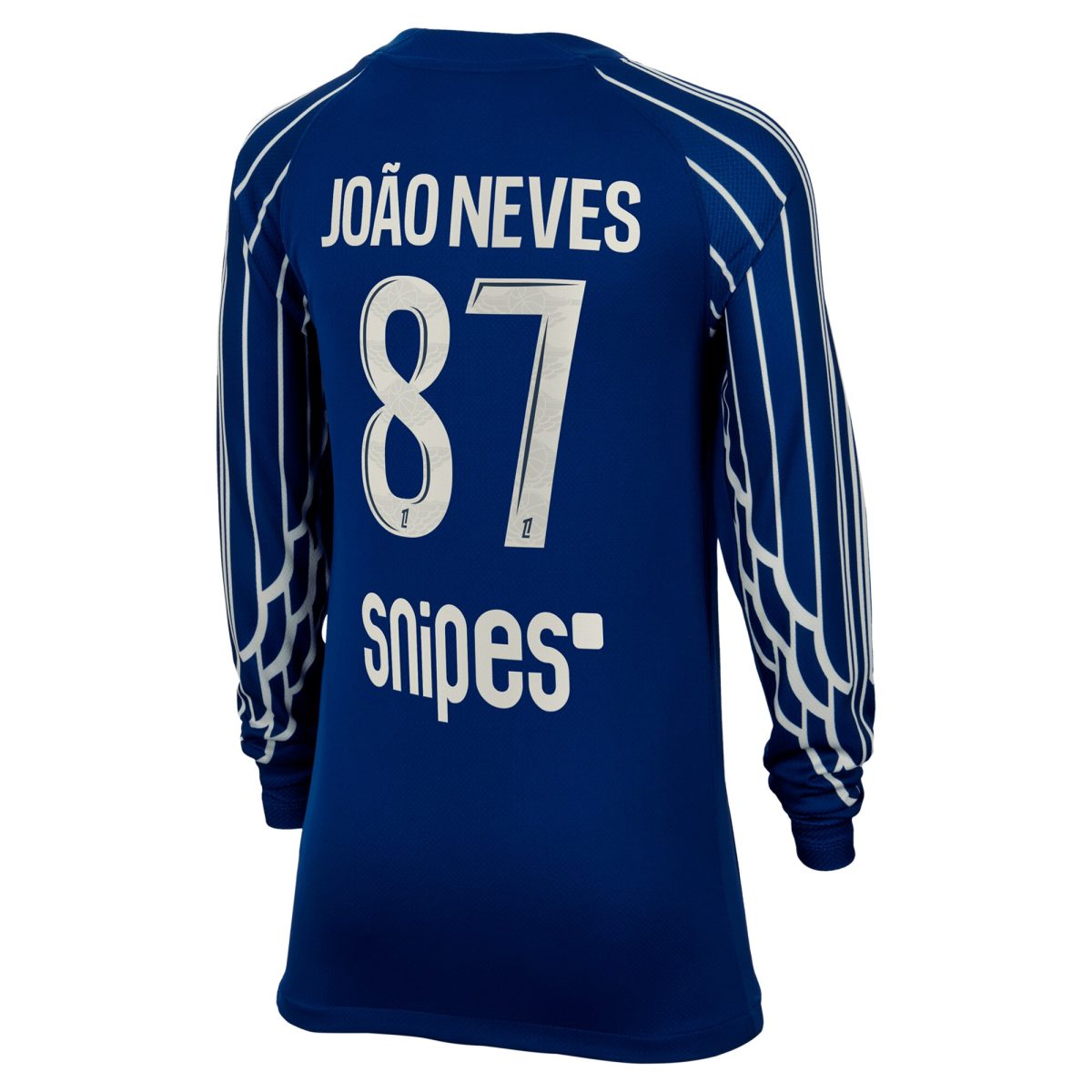 Exklusive psg jordan viertes stadiontrikot 2024-25 – langarm – kinder mit joao neves 87-aufdruck Kollektion – Premium Paris Saint Germain Trikots
