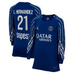 Exklusive psg jordan viertes stadiontrikot 2024-25 – langarm – kinder mit l.hernandez 21-aufdruck Kollektion – Premium Paris Saint Germain Trikots