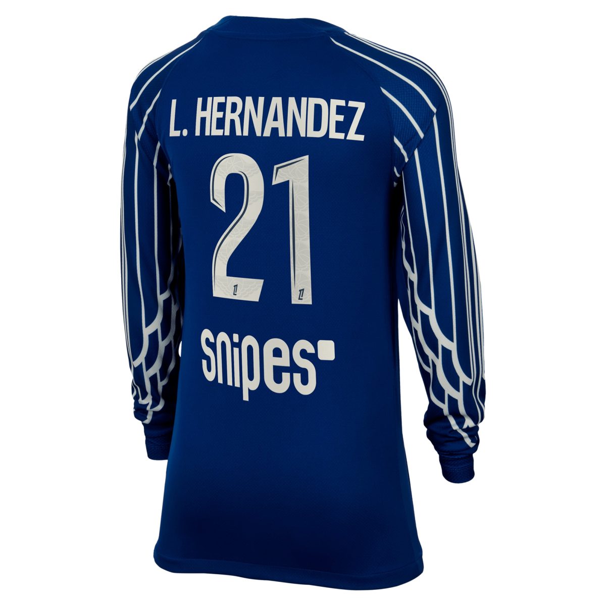 Exklusive psg jordan viertes stadiontrikot 2024-25 – langarm – kinder mit l.hernandez 21-aufdruck Kollektion – Premium Paris Saint Germain Trikots