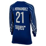 Exklusive psg jordan viertes stadiontrikot 2024-25 – langarm – kinder mit l.hernandez 21-aufdruck Kollektion – Premium Paris Saint Germain Trikots
