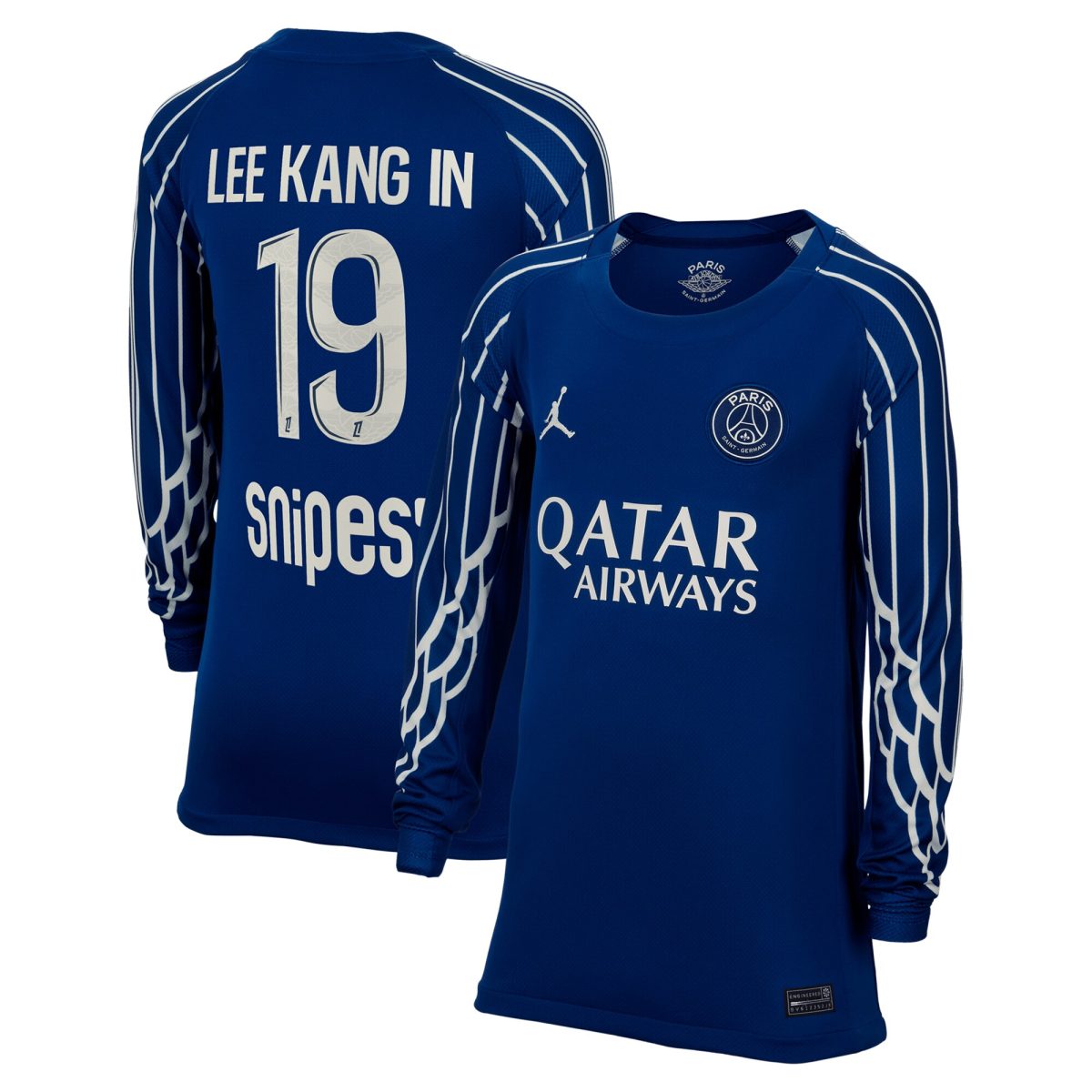 Exklusive psg jordan viertes stadiontrikot 2024-25 – langarm – kinder mit lee kang in 19-aufdruck Kollektion – Premium Paris Saint Germain Trikots