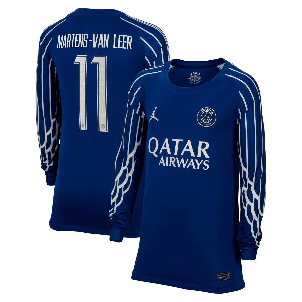 Exklusive psg jordan viertes stadiontrikot 2024-25 – langarm – kinder mit martens-van leer 11-aufdruck Kollektion – Premium Paris Saint Germain Trikots