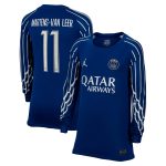 Exklusive psg jordan viertes stadiontrikot 2024-25 – langarm – kinder mit martens-van leer 11-aufdruck Kollektion – Premium Paris Saint Germain Trikots