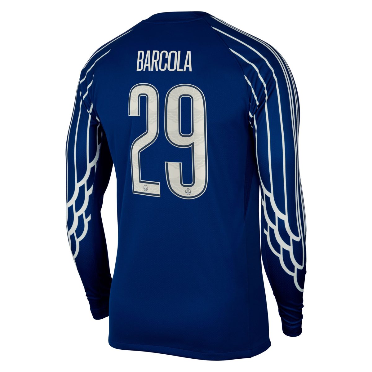 Exklusive psg jordan viertes stadiontrikot 2024-25 – langarm mit cup-aufdruck barcola 29 Kollektion – Premium Paris Saint Germain Trikots