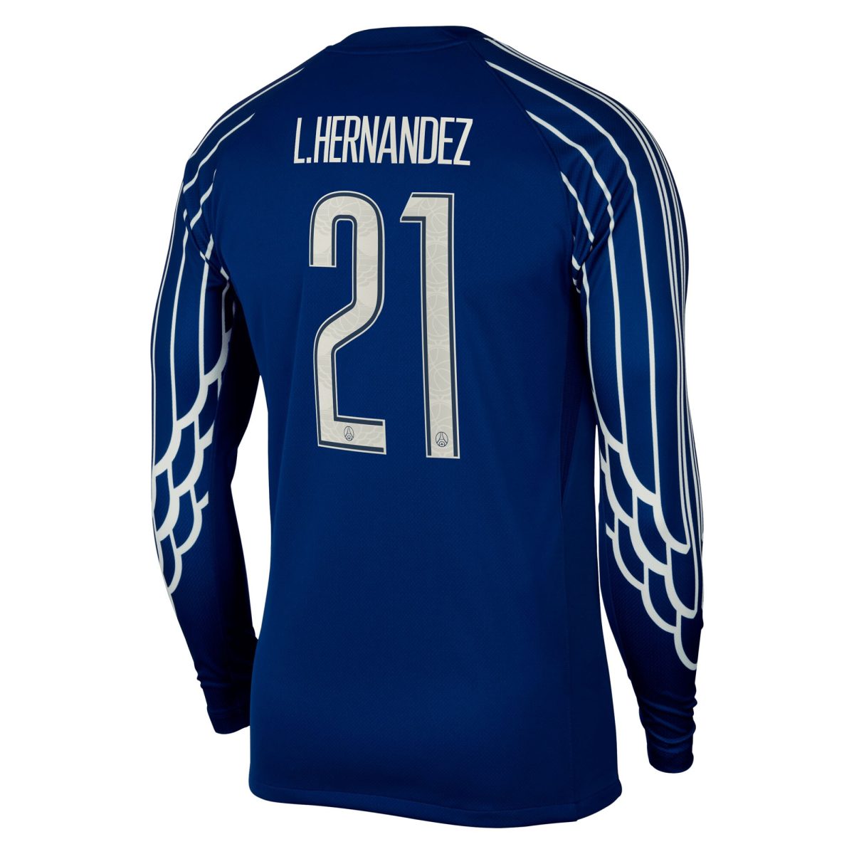 Exklusive psg jordan viertes stadiontrikot 2024-25 – langarm mit cup-aufdruck l.hernandez 21 Kollektion – Premium Paris Saint Germain Trikots