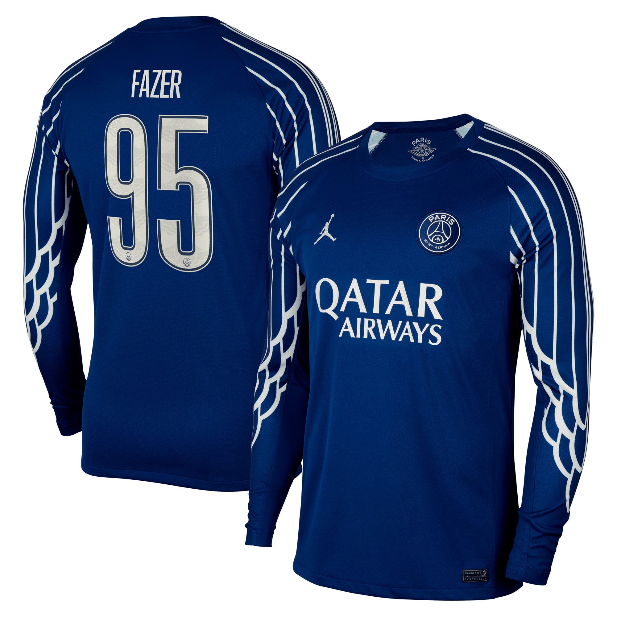 Exklusive psg jordan viertes stadiontrikot 2024-25 – langarm mit fazer 95-aufdruck Kollektion – Premium Paris Saint Germain Trikots