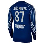 Exklusive psg jordan viertes stadiontrikot 2024-25 – langarm mit joao neves 87-aufdruck Kollektion – Premium Paris Saint Germain Trikots