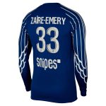 Exklusive psg jordan viertes stadiontrikot 2024-25 – langarm mit zaire-emery 33-aufdruck Kollektion – Premium Paris Saint Germain Trikots