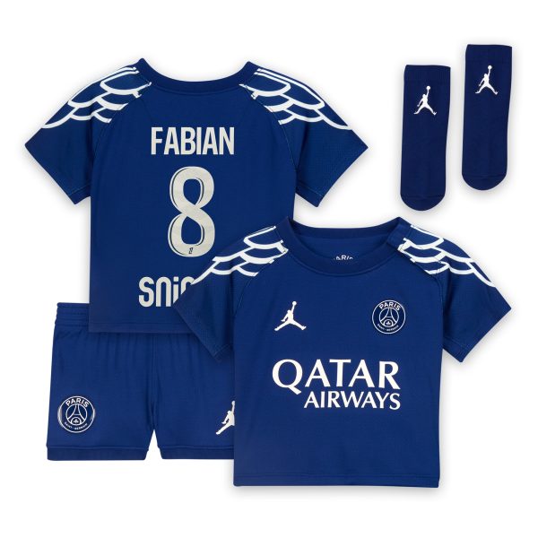 Exklusive psg jordan viertes stadiontrikot 2024-25 – säugling mit fabian 8-aufdruck Kollektion – Premium Paris Saint Germain Trikots