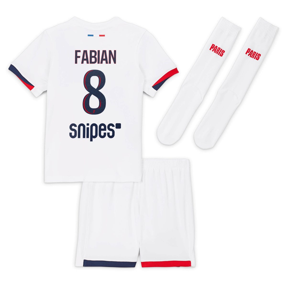 Exklusive psg nike auswärtsstadion-trikot 2024-2025 – kleine kinder mit fabian 8-aufdruck Kollektion – Premium Paris Saint Germain Trikots