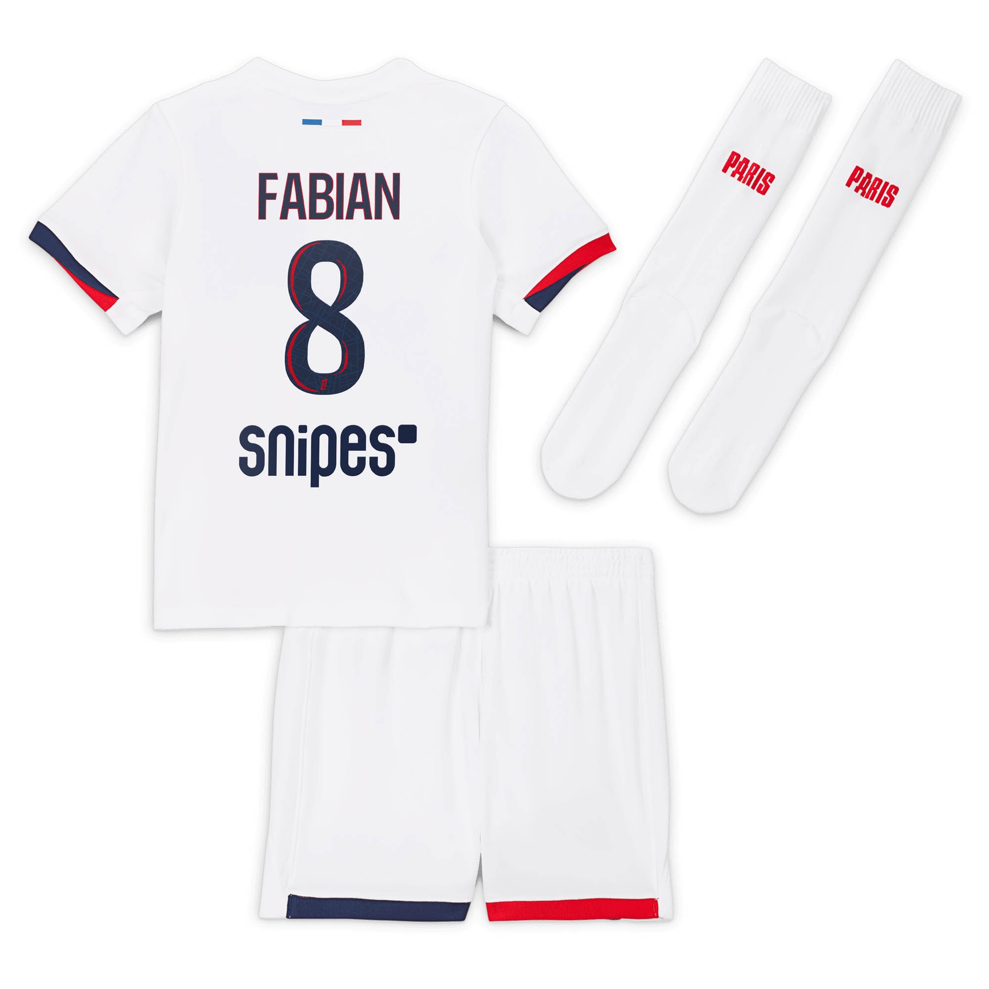 Exklusive psg nike auswärtsstadion-trikot 2024-2025 – kleine kinder mit fabian 8-aufdruck Kollektion – Premium Paris Saint Germain Trikots
