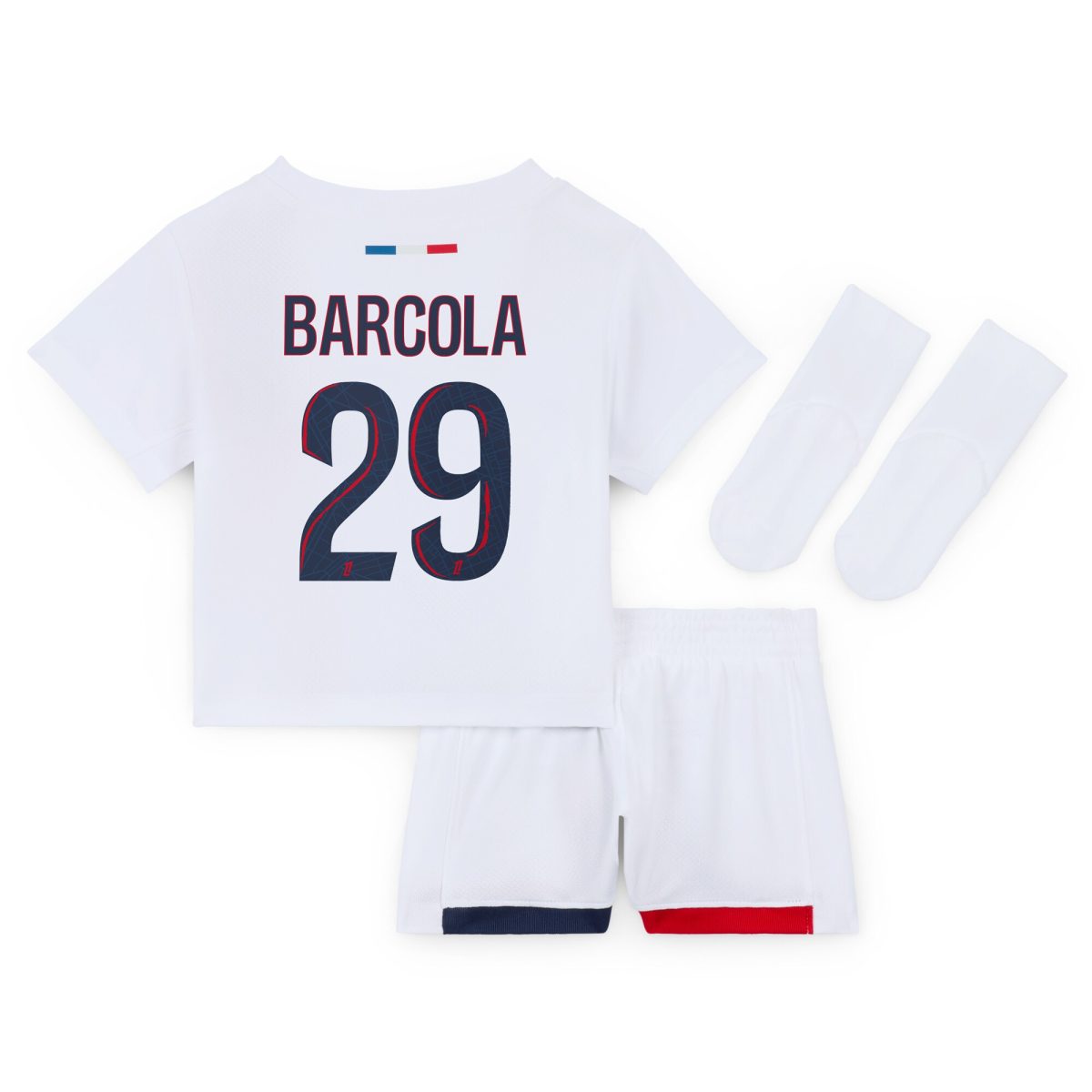 Exklusive psg nike auswärtsstadion-trikot 2024-2025 – säugling mit barcola 29-aufdruck Kollektion – Premium Paris Saint Germain Trikots