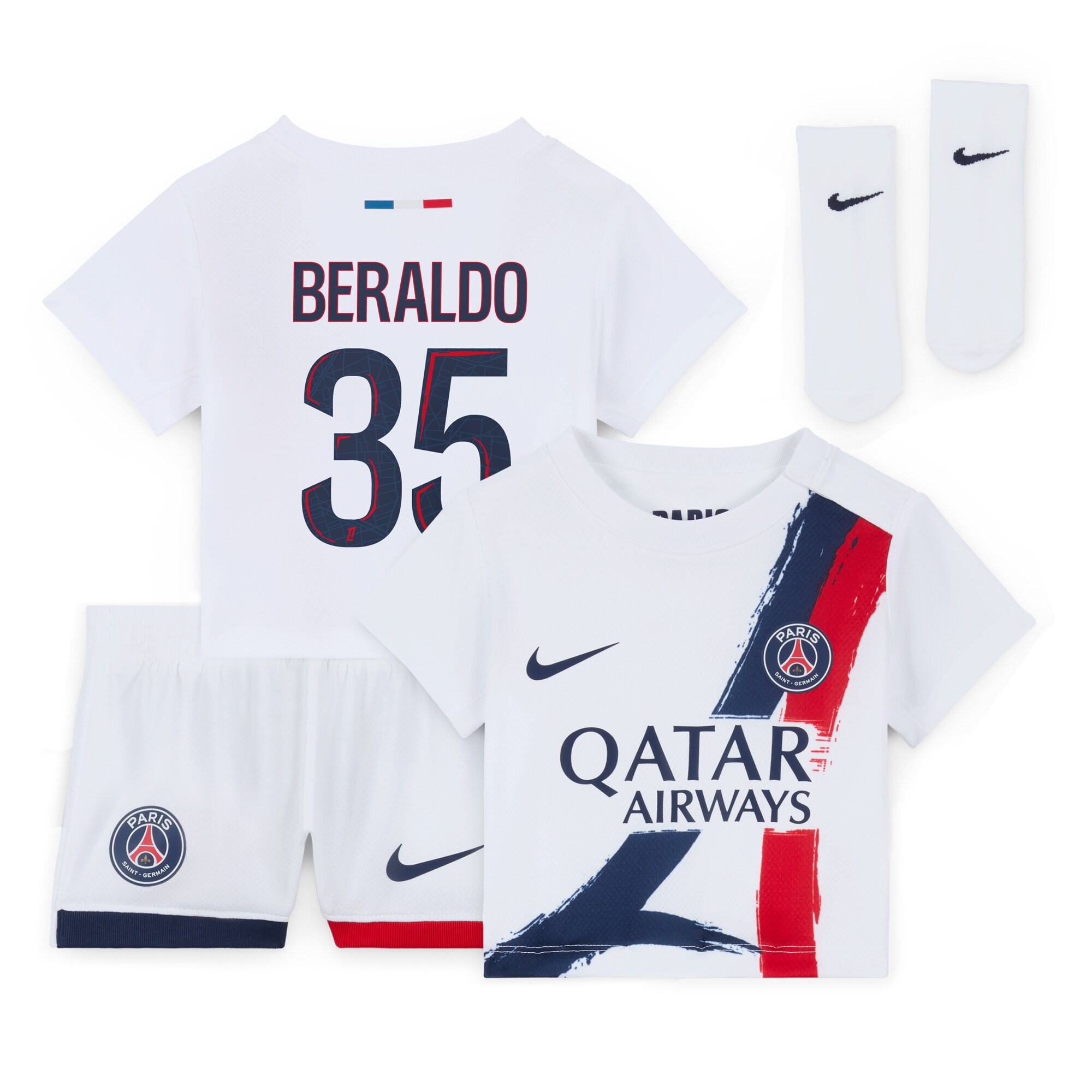 Exklusive psg nike auswärtsstadion-trikot 2024-2025 – säugling mit beraldo 35-aufdruck Kollektion – Premium Paris Saint Germain Trikots